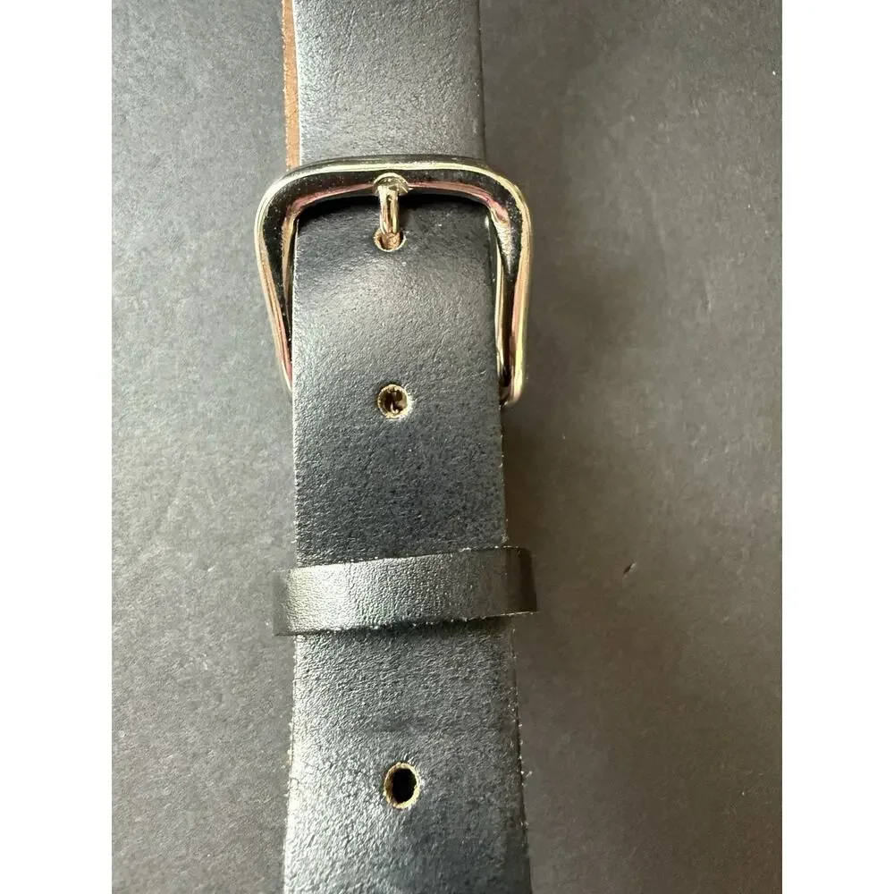 Mens Oil Tan Top Grade Leather Belt Black Size 40 Casual Workwear Career Office